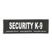 Security-K9 Patch for Dogs, Small, Black