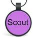 Personalized Silent Silicone Round Purple Shape, Engraved on Both Sides Pet ID Tag, Regular, Purple / Black