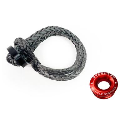 Overland Vehicle Systems Combo Pack Soft Shackle 7/16in 41 lb with Collar and Recovery Ring 2.5in 10 lb Multi 19-8716