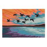 "Liora Manne Frontporch Flock Indoor/Outdoor Rug Sky 2'6"" x 4' - Trans Ocean FTP34457203"