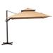 VredHom 10 Ft Square Patio Dual Wind Vent Cantilever Umbrella with Cross Stand