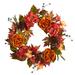 25" Fall Ranunculus, Hydrangea and Berries Autumn Artificial Wreath - 25