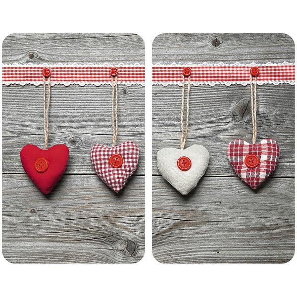 Wenko 2er-Set Herdabdeckplatte Universal »Herzen«, 30x52 cm Image