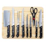 10 Piece Cutlery Set with Wooden Cutting Board