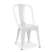 Roch Armless Dining Chair, made of Solid metal and Stackable - White. Set of 4