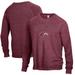 Men's Heathered Maroon Southern Illinois Salukis The Champ Tri-Blend Pullover Sweatshirt