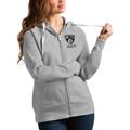 Women's Antigua Heathered Gray Brooklyn Nets Victory Full-Zip Hoodie