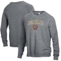 Men's Alternative Apparel Heathered Gray Iona University Gaels The Champ Raglan Pullover Sweatshirt