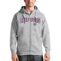 Men's Antigua Heathered Gray LA Clippers Victory Full-Zip Hoodie