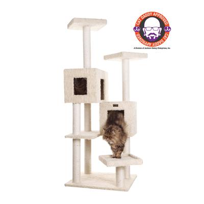 Multi-Level Real Wood Cat Tree With Two Condos Per...