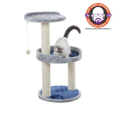 Three-Level Compact Real Wood Cat Scratcher With Perch by Armarkat in Silver