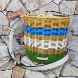 Kate Spade Bags | Buoy Wicker Small Bucket Crossbody Drawstring Dark Blue Stripe Kate Spade | Color: Blue/Green | Size: 9.6"H X 7.5"W X 4.7"D