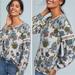 Anthropologie Tops | Anthropologie Dolan Floral Sweatshirt Pullover Top | Color: White/Silver | Size: M