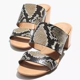 Madewell Shoes | Madewell The Kiera Mule Sandal In Snake Embossed Leather Size 6 | Color: Black/Brown | Size: 6