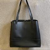 J. Crew Bags | J Crew Black Leather Tote Shoulder Bag | Color: Black | Size: Os
