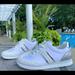 Michael Kors Shoes | Michael Kors White Monogram Sneaker Allie Shoes | Color: Silver/White | Size: 6