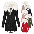 womens hooded coat lady black duffle coat for women longline jacket long fur coat mens coats coat women uk (Windproof Jacket 16-Pink,S)