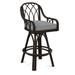 Braxton Culler Edgewater Swivel Bar Stool Upholstered/Wicker/Rattan in Gray/Green/White | 45 H x 22 W x 24 D in | Wayfair 914-003/0851-73/CELERY