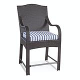 Braxton Culler Brighton Pointe Patio Dining Armchair w/ Cushion Wicker/Rattan in Black/Gray | 44 H x 25 W x 28 D in | Wayfair 435-129/6221-61