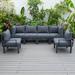 LeisureMod 6-Piece Patio Sectional Aluminum w/ Cushions Metal in Black | Wayfair CSBL-6BL