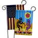 Breeze Decor Kokopelli Dream 2-Sided Polyester 1'5 x 1' ft. Garden Flag in Black/Blue/Yellow | 18.5 H x 13 W in | Wayfair