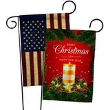 Ornament Collection Christmas Candle 2-Sided Polyester 18.5 x 13 in. Garden Flag in Green/Red/Yellow | 18.5 H x 13 W in | Wayfair
