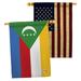 Breeze Decor Comoros 2-Sided Polyester 3'3 x 2'3 ft. House Flag in Black/Blue/Red | 40 H x 28 W in | Wayfair BD-CY-HP-108317-IP-BOAA-D-US15-BD