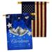 Ornament Collection Christmas Bells 2-Sided Polyester 40 x 28 in. House Flag in Blue/White | 40 H x 28 W in | Wayfair