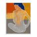 Stupell Industries Abstract Nude Figure Sitting Over Geometric Shape Collage by Liz Jardine - Painting on Canvas in Blue/Orange/Yellow | Wayfair