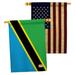 Breeze Decor Tanzania 2-Sided Polyester 3'3 x 2'3 ft. House Flag in Black/Blue/Green | 40 H x 28 W in | Wayfair BD-CY-HP-108363-IP-BOAA-D-US15-BD
