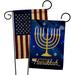 Ornament Collection Happy Hanukkah 2-Sided Polyester 18.5 x 13 in. Garden Flag in Blue/Yellow | 18.5 H x 13 W in | Wayfair