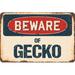 SignMission Beware of Gecko Sign Plastic in Blue/Brown/Red | 6 H x 9 W x 0.1 D in | Wayfair Z-D-6-BW-Gecko