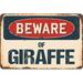 SignMission Beware of Giraffe Sign Plastic in Blue/Brown/Red | 5 H x 7 W x 0.1 D in | Wayfair Z-D-5-BW-Giraffe