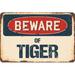 SignMission Beware of Tiger Sign Plastic in Blue/Brown/Red | 6 H x 9 W x 0.1 D in | Wayfair Z-D-6-BW-Tiger