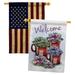 Breeze Decor Home Decor 2-Sided Polyester 3'3 x 2'3 ft. House Flag in Gray/Red/Yellow | 40 H x 28 W in | Wayfair BD-SW-HP-115143-IP-BOAA-D-US18-BD