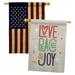 Ornament Collection Love Peace & Joy 2-Sided Polyester 40 x 28 in. House Flag in Blue/Green/Red | 40 H x 28 W in | Wayfair