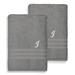 Lark Manor™ Alamanno Monogrammed 2 Piece 1 Turkish Cotton Bath Sheet Towel Set Terry Cloth/Turkish Cotton in Gray/White | Wayfair