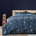 Zoomie Kids Elata Navy Blue Microfiber Reversible 3 Piece Comforter Set Polyester/Polyfill/Microfiber in Blue/Navy | Wayfair