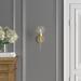 Greyleigh™ Katarina 1 - Light Dimmable Aged Brass Wallchiere Glass/Metal in Yellow | 15.25 H x 6 W x 6.75 D in | Wayfair