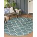 Blue/Green 60 x 0.16 in Area Rug - Lark Manor™ Annetrude Geometric Teal Indoor/Outdoor Area Rug Polypropylene | 60 W x 0.16 D in | Wayfair