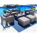 Latitude Run® Sorrento 6 Piece Rattan Sofa Seating Group w/ Sunbrella Cushions Synthetic Wicker/All - Weather Wicker/Wicker/Rattan in Brown | Outdoor Furniture | Wayfair