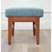 Latitude Run® 23" Wide Rectangle Footstool Ottoman Polyester/Stain Resistant in Blue/Brown | 18 H x 23 W x 18 D in | Wayfair