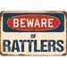 SignMission Beware of Rattlers Sign Plastic in Blue/Brown/Red | 5 H x 7 W x 0.1 D in | Wayfair Z-D-5-BW-Rattlers