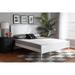 Red Barrel Studio® Tyree Solid Wood Platform Bed Wood in Brown/White | 46.25 H x 57.99 W x 79.52 D in | Wayfair 84112E0FE4DF42A9B720C877770EAEE6