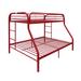 Isabelle & Max™ Twin Over Full Metal Bunk Bed In White Metal in Red/Black, Size 60.0 H x 56.0 W x 78.0 D in | Wayfair
