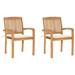 Red Barrel Studio® Solid Teak Wood Garden Chairs w/ Cushions Seating in Orange | 35.43 H x 23.62 W x 22.64 D in | Outdoor Furniture | Wayfair