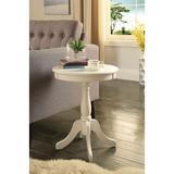 Alger Side Table, Wooden Turned Pedestal with 4 Solid Wood Legs