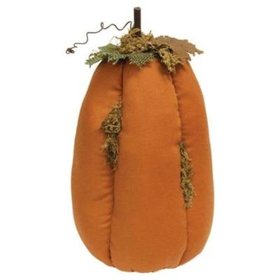 Mossy Orange Stuffed Pumpkin 11" - 5.50"L x 5.50"W x 11"W