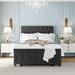 Upholstered Twin Metal Platform Bed with a Big Storage Drawer - Gray