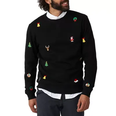 OppoSuits Black Christmas Icons Black Christmas Sweater